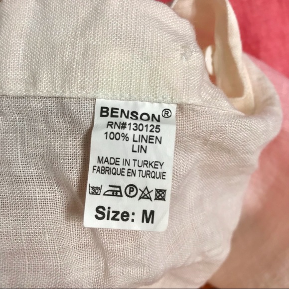 BSNY Linen ombré shirt, pink(coral)/off-white, size M - Picture 9 of 9